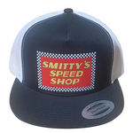 SMITTY'S SPEED SHOP Hollywood Knights Black White Trucker Hat