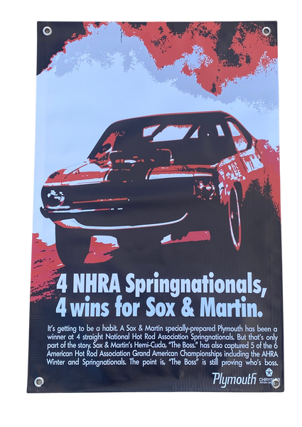 SOX & MARTIN AHRA NHRA Springnationals Champs Shop Banner