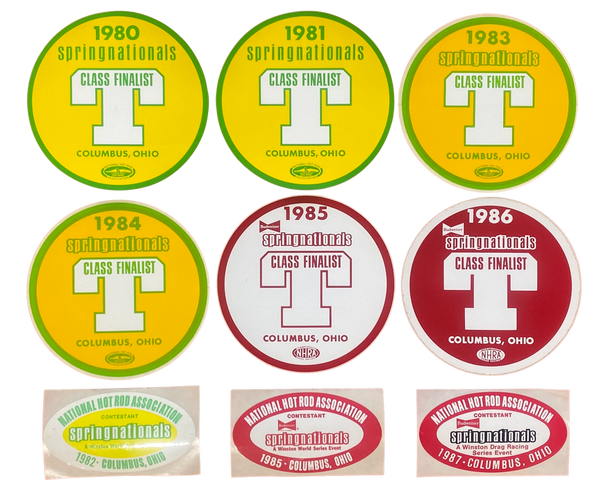 NHRA SPRINGNATIONALS Columbus Ohio Decal Lot 1980-1986