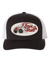 LOVE MY STONES Firestone Black/White Curved Brim Trucker Hat