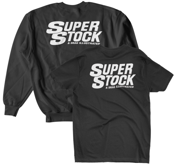 SUPER STOCK & Drag Illustrated Black Holiday Tee/Crew Sweatshirt Bundle Combo