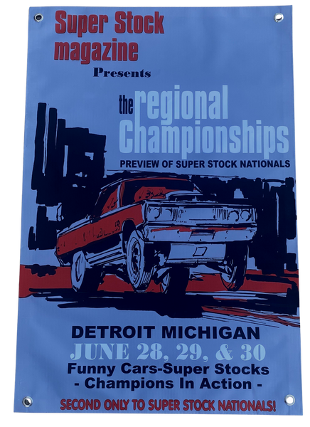 1968 SUPER STOCK Nationals Regional Championships Detroit Michigan Banner