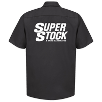 SUPER STOCK Magazine & Drag Illustrated Black Button Down Shop Shirt