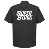 SUPER STOCK Magazine & Drag Illustrated Black Button Down Shop Shirt