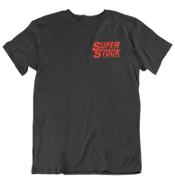 SUPER STOCK & DRAG Illustrated Magazine Black Tee Red Print