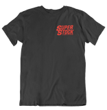 SUPER STOCK & DRAG Illustrated Magazine Black Tee Red Print