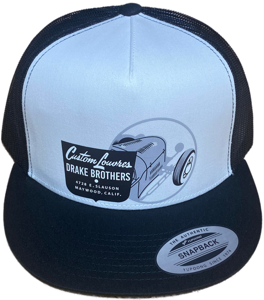 CUSTOM LOUVRES '32 Ford White/Black Flat Brim Trucker Hat
