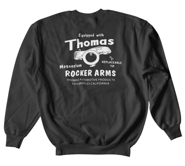 THOMAS ROCKER ARMS Black Crew Sweatshirt Pullover