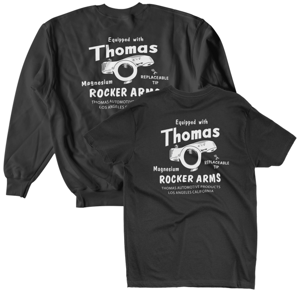 THOMAS ROCKER ARMS Black Holiday Tee/Crew Sweatshirt Bundle Combo