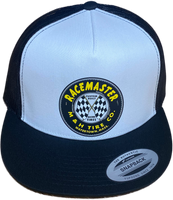 M&H Racemaster Tire Co. White/Black Flat Brim Trucker Hat