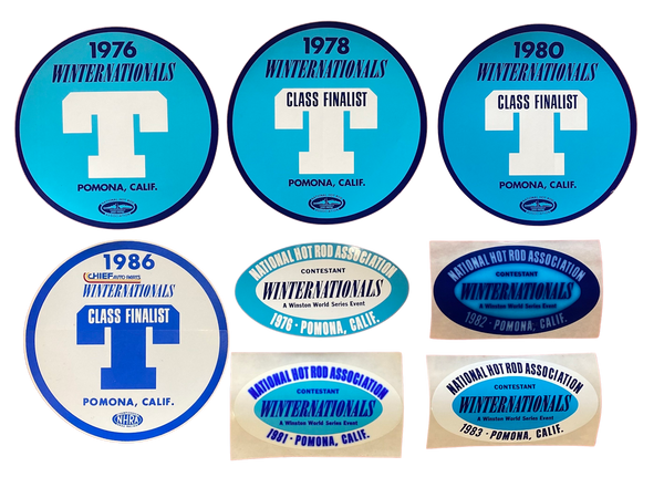 NHRA WINTERNATIONALS POMONA Decal Lot 1976 to 1986