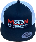 MOTION PERFORMANCE Baldwin NY Black/White Flat Brim Trucker Hat