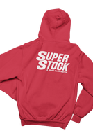 SUPER STOCK Magazine & Drag Illustrated Red White Logo Hoodie Sweatshirt Pullover