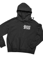 SUPER STOCK Magazine & Drag Illustrated Black White Logo Hoodie Sweatshirt Pullover