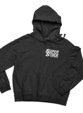 SUPER STOCK Magazine & Drag Illustrated Black White Logo Hoodie Sweatshirt Pullover