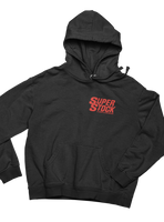 SUPER STOCK Magazine & Drag Illustrated Black Red Logo Hoodie Sweatshirt Pullover
