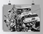 FORD SOHC 427 Cammer Poster 18x24' (x2) Thunderbolt Mustang Falcon