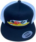 SCATCAT COMPETITION MUFFLERS Black/White Flat Brim Trucker Hat