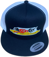 SCATCAT COMPETITION MUFFLERS Black/White Flat Brim Trucker Hat