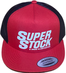 SUPER STOCK & Drag Illustrated Red/Black Flat Brim Trucker Hat