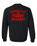CT DRAGWAY Connecticut 1960's Dragster Logo Crew Sweatshirt Black