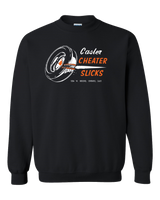 CASLER CHEATER SLICKS Black Crew Sweatshirt Pullover