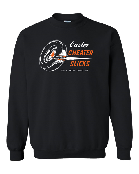 CASLER CHEATER SLICKS Black Crew Sweatshirt Pullover