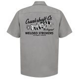 CRANKSHAFT CO. Welded Strokers Gray Button Down Shop Shirt