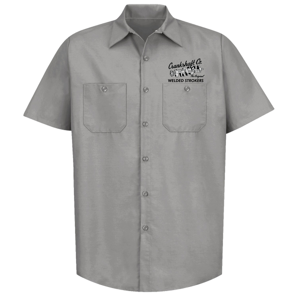 CRANKSHAFT CO. Welded Strokers Gray Button Down Shop Shirt 