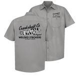 CRANKSHAFT CO. Welded Strokers Gray Button Down Shop Shirt