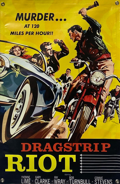 DRAG STRIP RIOT Movie Poster Garage Banner