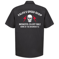 FALFA'S SPEED SHOP Black Button Down Shop Shirt