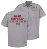 GREEN VALLEY RACEWAY 1963 Championship Gray Button Down Shop Shirt