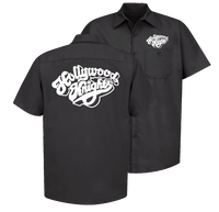 HOLLYWOOD KNIGHTS Black Button Down Shop Shirt
