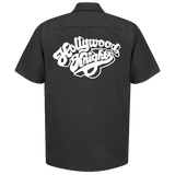 HOLLYWOOD KNIGHTS Black Button Down Shop Shirt