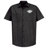 HOLLYWOOD KNIGHTS Black Button Down Shop Shirt