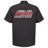 KUSTOM HEADERS Tunnel-Tube Black Button Down Shop Shirt