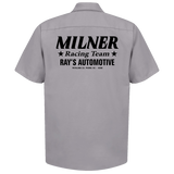 MILNER RACING TEAM Gray Button Down Shop Shirt