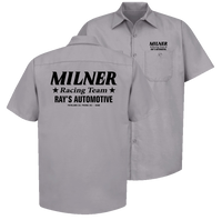 MILNER RACING TEAM Gray Button Down Shop Shirt