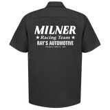MILNER RACING TEAM Black Button Down Shop Shirt