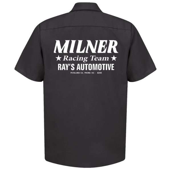 MILNER RACING TEAM Black Button Down Shop Shirt