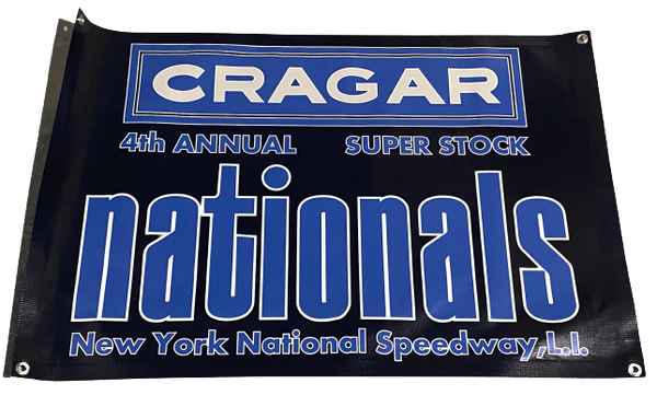 1968 SUPER STOCK NATIONALS New York National Speedway Garage Banner