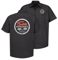 SUN INSTRUMENTS Tachometer Black Button Down Shop Shirt
