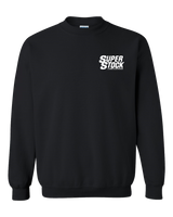 SUPER STOCK Magazine & Drag Illustrated Black Crew Sweatshirt