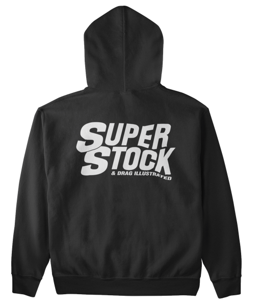 SUPER STOCK Magazine & Drag Illustrated Black Hoodie Sweatshirt Pullover