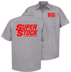 SUPER STOCK Magazine & Drag Illustrated Gray Shop Shirt Red Print