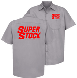 SUPER STOCK Magazine & Drag Illustrated Gray Shop Shirt Red Print