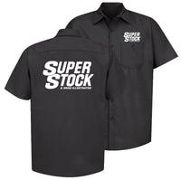 SUPER STOCK Magazine & Drag Illustrated Black Button Down Shop Shirt