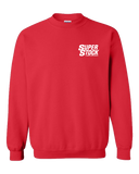 SUPER STOCK Magazine & Drag Illustrated Red Crew Sweatshirt