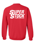 SUPER STOCK Magazine & Drag Illustrated Red Crew Sweatshirt